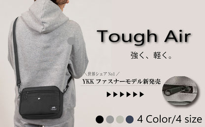 【タフエアーYKKモデル】 ショルダーバッグ メンズ レディース 撥水 軽量 【デイリーユーズの決定版】